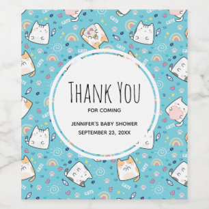 Étiquette Pour Bouteilles De Vin Cute Kitty Chat Motif Whimsical