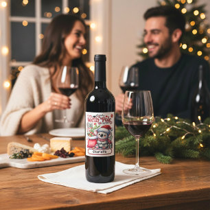 Étiquette Pour Bouteilles De Vin Cute Koala Chirstmas Nom personnalisé