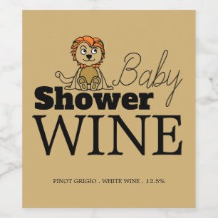 Étiquette Pour Bouteilles De Vin Cute Lion Cub, Baby shower