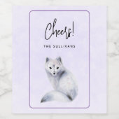 Étiquette Pour Bouteilles De Vin Cute Nordic Fox avec Floral Markings Event (Étiquettes simples)