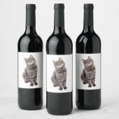 Étiquette Pour Bouteilles De Vin Cute tabby Chat (Bouteilles)