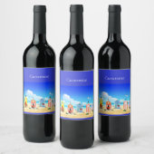 Étiquette Pour Bouteilles De Vin Cute Tiny Beach Shacks Thunder_Cove (Bouteilles)