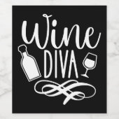 Étiquette Pour Bouteilles De Vin Cute Vin Diva Drôle (Étiquettes simples)