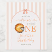 Étiquette Pour Bouteilles De Vin Cutie Pie Orange En vichy 1er anniversaire (Étiquettes simples)
