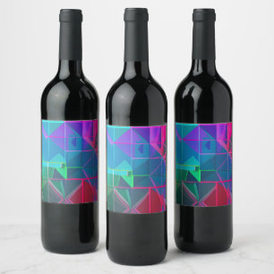 Étiquette Pour Bouteilles De Vin Cyber treillis : Un spectre de lumière