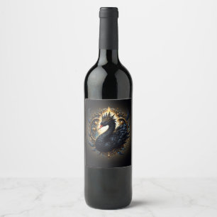 Étiquette Pour Bouteilles De Vin Cygne d'Obsidienne de Grâce Silencieuse – Dark Fan