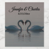 Étiquette Pour Bouteilles De Vin Cygnes sur le lac (Étiquettes simples)