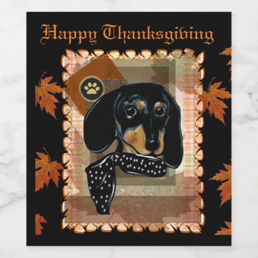 ÉTIQUETTE POUR BOUTEILLES DE VIN DACHSHING (Étiquettes simples)