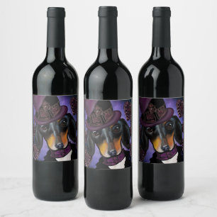 ÉTIQUETTE POUR BOUTEILLES DE VIN DACHSHING