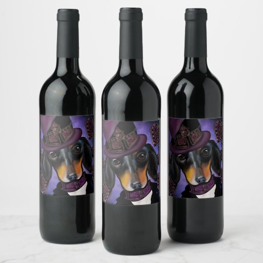 ÉTIQUETTE POUR BOUTEILLES DE VIN DACHSHING (Bouteilles)