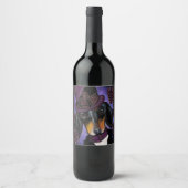 ÉTIQUETTE POUR BOUTEILLES DE VIN DACHSHING (Devant)