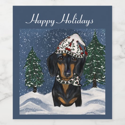 ÉTIQUETTE POUR BOUTEILLES DE VIN DACHSHING (Étiquettes simples)