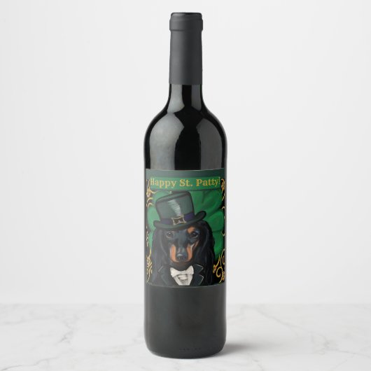 ÉTIQUETTE POUR BOUTEILLES DE VIN DACHSHUND (Devant)