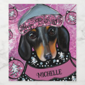ÉTIQUETTE POUR BOUTEILLES DE VIN DACHSHUND  (Étiquettes simples)