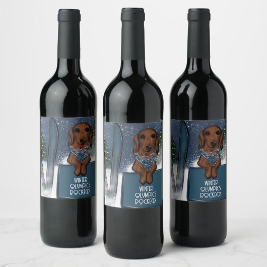 ÉTIQUETTE POUR BOUTEILLES DE VIN DACHSHUND (Bouteilles)