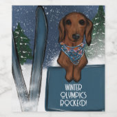 ÉTIQUETTE POUR BOUTEILLES DE VIN DACHSHUND (Étiquettes simples)