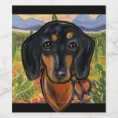 ÉTIQUETTE POUR BOUTEILLES DE VIN DACHSHUND (Étiquettes simples)