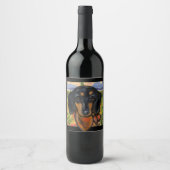 ÉTIQUETTE POUR BOUTEILLES DE VIN DACHSHUND (Devant)