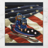 ÉTIQUETTE POUR BOUTEILLES DE VIN DACHSHUND  (Étiquettes simples)