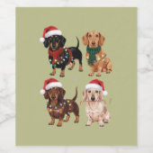 Étiquette Pour Bouteilles De Vin Dachshund Christmas Chien Maman Lover Noël Cadeau (Étiquettes simples)