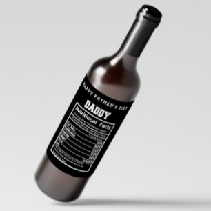 Étiquette Pour Bouteilles De Vin daddy informations nutritionnelles fête des père