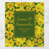 Étiquette Pour Bouteilles De Vin Daffodique de printemps jaune - Mariage (Étiquettes simples)