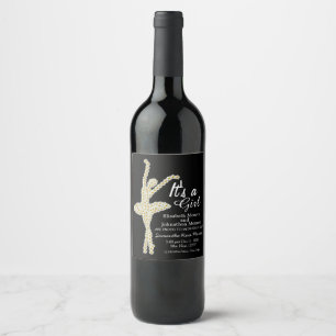 Étiquette Pour Bouteilles De Vin Daisy Ballerina, Nouveau Faire-part bébé