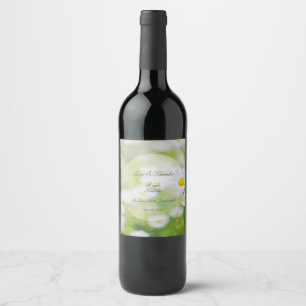 Étiquette Pour Bouteilles De Vin Daisy Daisies Fleur Floral Mariage d'été