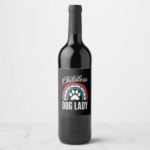 Étiquette Pour Bouteilles De Vin Dame Chien Sans Enfant Élection Vote 2024 Arc-en-c