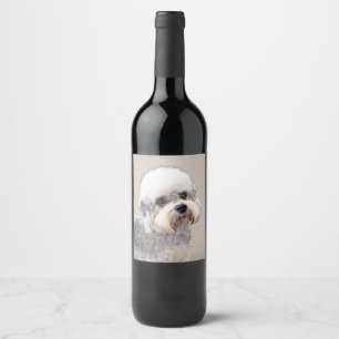 Étiquette Pour Bouteilles De Vin Dandie Dinmont Terrier Peinture Chien Art original