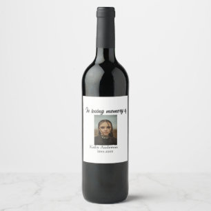 Étiquette Pour Bouteilles De Vin Dans la mémoire d'amour d'ajouter nom mémorial gar