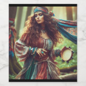 ÉTIQUETTE POUR BOUTEILLES DE VIN DANSER GYPSI (Étiquettes simples)