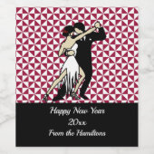 Étiquette Pour Bouteilles De Vin Danseurs de tango sur Arrière - plan géométrique d (Étiquettes simples)