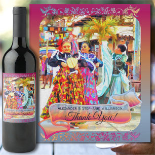 Étiquette Pour Bouteilles De Vin Danseurs Merci 2549