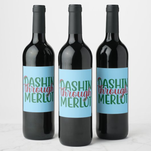Étiquette Pour Bouteilles De Vin Dashing Through Merlot (Bouteilles)