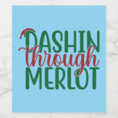 Étiquette Pour Bouteilles De Vin Dashing Through Merlot (Étiquettes simples)