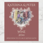 Étiquette Pour Bouteilles De Vin Date romantique (Étiquettes simples)