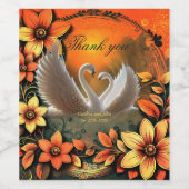 Étiquette Pour Bouteilles De Vin De beaux cygnes amoureux. (Étiquettes simples)