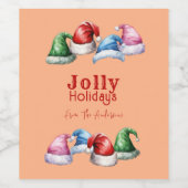 Étiquette Pour Bouteilles De Vin De Noël de famille (Étiquettes simples)