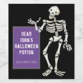 Étiquette Pour Bouteilles De Vin Dead John Halloween Potion, Skeleton Party (Étiquettes simples)