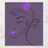 Étiquette Pour Bouteilles De Vin Débardeur de la dame violette (Étiquettes simples)