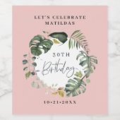 Étiquette Pour Bouteilles De Vin Décor de fête de 30e anniversaire (Étiquettes simples)