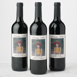 Étiquette Pour Bouteilles De Vin Décoration de fête d'anniversaire important Photo