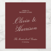 Étiquette Pour Bouteilles De Vin Deep Wine Classic Calligraphy Wedding (Étiquettes simples)