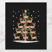 Étiquette Pour Bouteilles De Vin Deer Christmas Tree Drôle Vacances Cute Reindeer (Étiquettes simples)