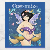 Étiquette Pour Bouteilles De Vin Déesse de fée en pleine figure Thunder_Cove (Étiquettes simples)