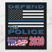 Étiquette Pour Bouteilles De Vin Défendre la police - Trump 2020 (Étiquettes simples)
