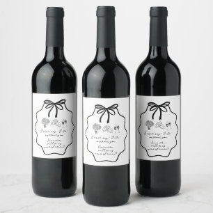 Étiquette Pour Bouteilles De Vin Demande de témoin de mariage florale à l'arc dessi
