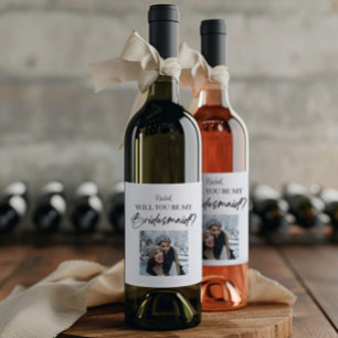 Étiquette Pour Bouteilles De Vin Demande de témoin de mariage personnalisée avec ph