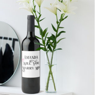 Étiquette Pour Bouteilles De Vin Demande en Mariage Veux-tu m'épouser